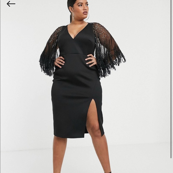ASOS Dresses & Skirts - Curve faux feather midi dress